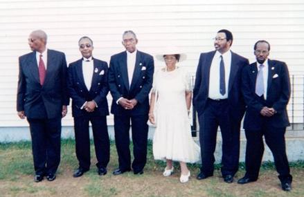 Left to Right (Graham Downey, Bobby Downey, Donny Downey, Phyllis Braithwaite, Billy Downey, Georgie Downey) 